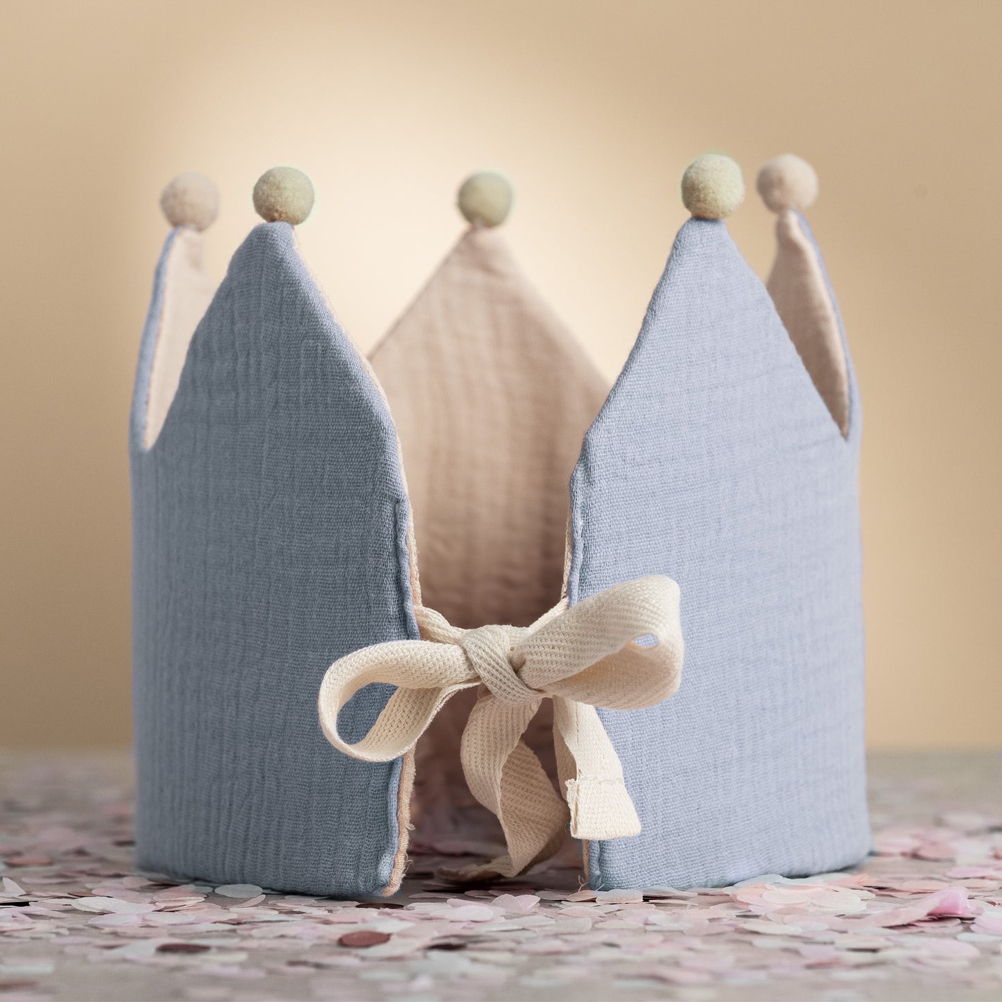 Geburtstagskrone Pastell - Blau - Beige