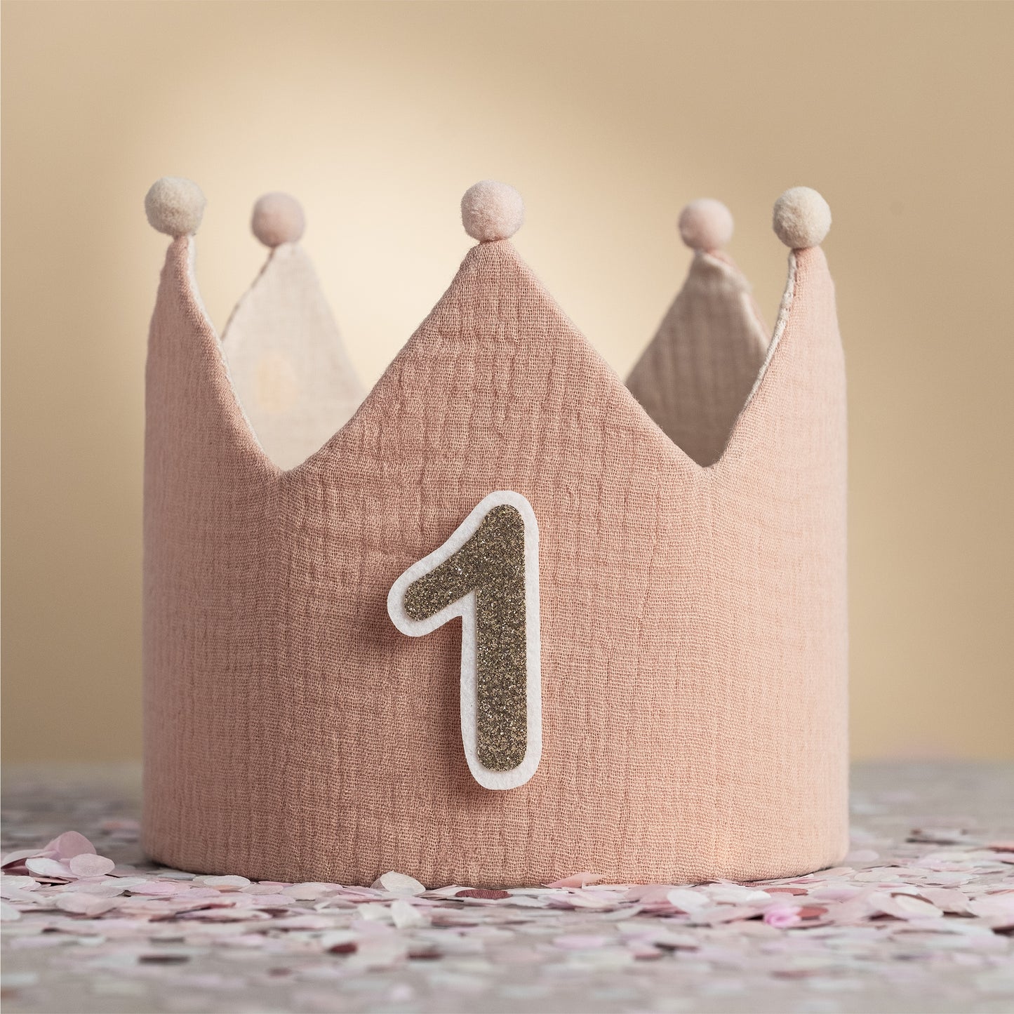 Geburtstagskrone Pastell - Rosa - Beige