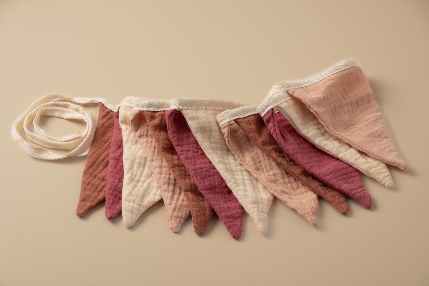 Geburtstagskrone Pastell - Rosa - Beige inkl. Wimpelkette